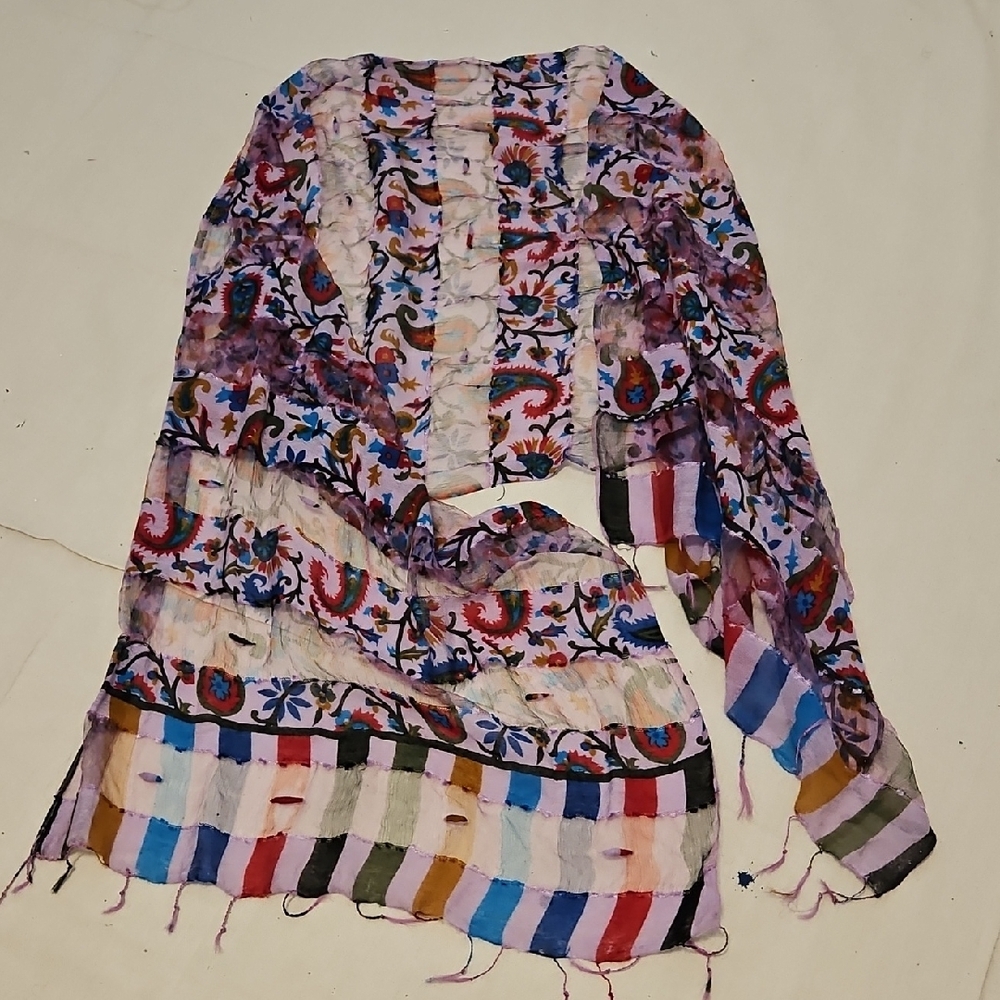 Multicolor Floral Pattern Scarf